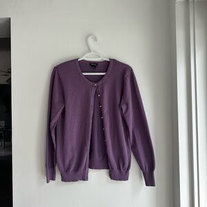 Amo Rosa New York Purple Cardigan | Pearl Buttons | Size L